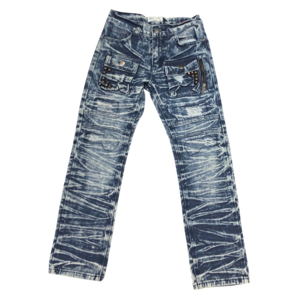 Blue Cult Distressed Acid Wash Jeans Girls Boys 12  Destroyed Denim Slim 28x26